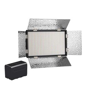 Led Video Light with Barndoor Compatible with Tripods-monopods-cameras-table-stand